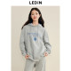 Lecho Korean hooded basic sweatshirt in winter new style grass simple basic rasp letter printed loose top