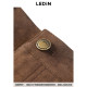 Lecho basic segmented imitation leather skirt in winter new dark brown A-line skirt C2GEE4204