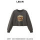 Shopping Mall Same Leach Cooperative Series Biscuits Printing Short Sweaters C2CRE3316
