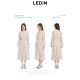 Lecheng wood earrings V-neck floral dress in autumn new light coffee gentle style long-sleeved dress