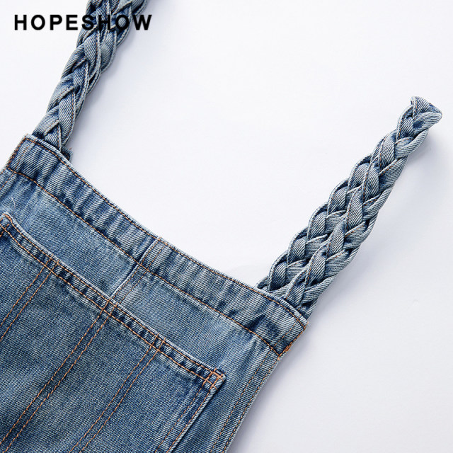 Red sleeve summer new women's retro washable burr front slit square collar pull-out denim strap skirt