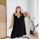 300Jin [Jin equals 0.5 kg] Fat Yingying Large Size Women's Clothing 2025 Fat mm Plaid Doll Collar Fake Two-Piece Short Dress