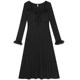 2025 new fat Yingying plus size women's sexy pure lust style black retro feather drape inner dress