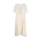 Fat Yingying large size women's sweet atmosphere, romantic fairy skirt French embroidered tulip long dress

