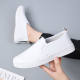 New leather white shoes for spring and summer, one-step lazy students' shoes for pregnant women's shoes Korean versatile casual women's singles shoes