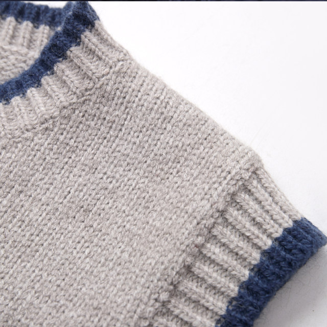 French retro knitted vest for women in spring, autumn and winter, versatile solid color round neck sweater vest with sleeveless top