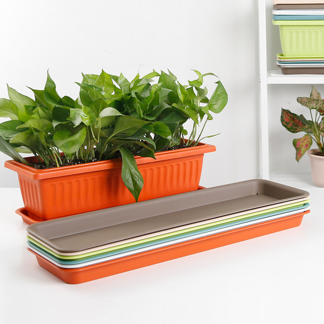 Resin rectangular flower pot tray household water tray thickened and extended base extra large pot pad plastic environmentally friendly clearance