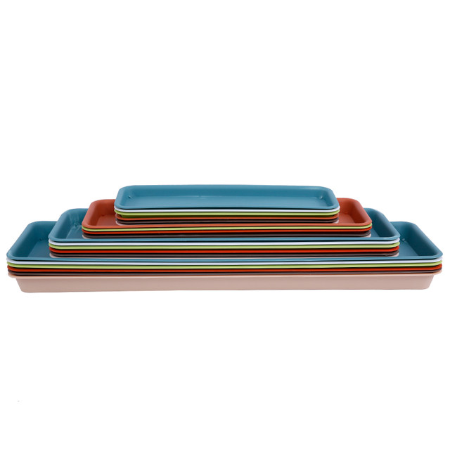 Resin rectangular flower pot tray household water tray thickened and extended base extra large pot pad plastic environmentally friendly clearance