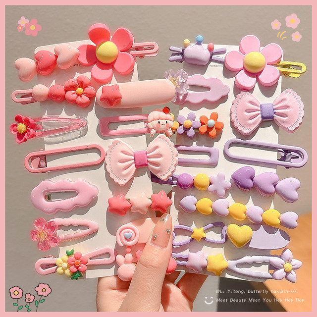 Dopamine color bangs hair clip side clip side broken hair clip children baby headwear duckbill clip hair clip for women