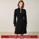 LILY Outlet New Women's Design Contrast Color Zipper Collar Waist Slim Long Sleeve Knitted Dress Women's Style
