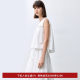 LILY2025 summer new women's clothing, all-match, commuting temperament, hollow high-waisted A-line skirt, small white skirt
