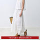 LILY2025 summer new women's clothing, all-match, commuting temperament, hollow high-waisted A-line skirt, small white skirt

