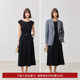 The same style as 2025 spring new women's clothing Hepburn style round neck dress in shopping mall
