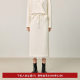 LILY New Winter Women's Elegant High Waist Elastic Drawstring Lace Spliced ​​Loose Straight Skirt Skirt Women