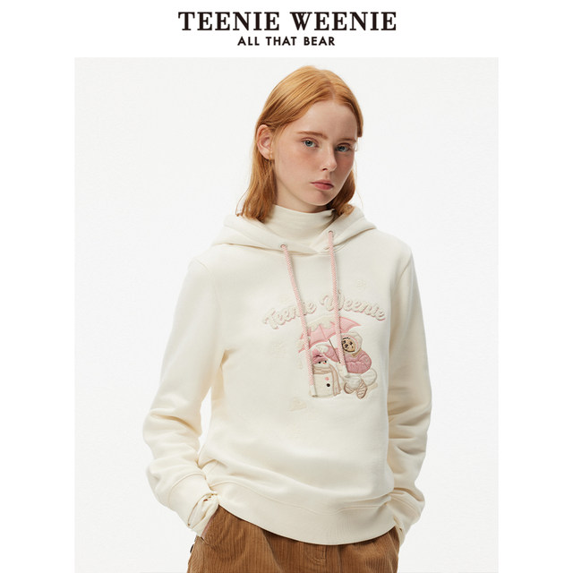 TeenieWeenie Bear Outlet Women's Sweatshirt Winter Academy Hoodie Cartoon Cute Fun Plus Fleece Top
