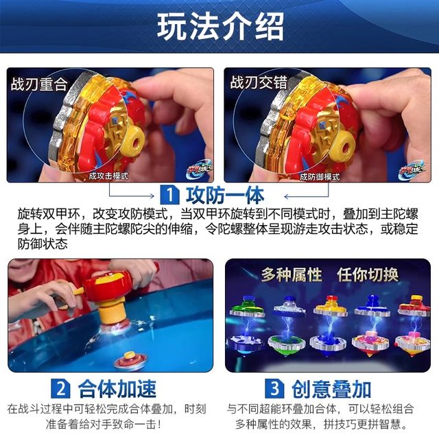 Sanbao Explosive Armor Double Armor War Gyro Toy Super Change 3 Double Layer Battle Disk Explosive God of War 2 Children