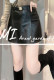 High -waisted A -line stitching short pure cotton leather leather skirt Female soft versatile and thin 2024 autumn new model