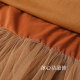 Caramel color design pleated puffy skirt for women spring 2025 new style spliced ​​mesh long skirt umbrella skirt
