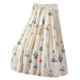 High waist sweet little fresh floral skirt for women in summer 2025 new elastic skirt A-line splicing large long skirt
