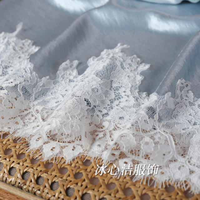 New Chinese style lace spliced ​​skirt for women 2025 spring new acetate satin bread hip skirt fishtail skirt long skirt