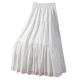 White embroidered lace splicing skirt for women 2025 summer new French A-line cake skirt long skirt umbrella skirt