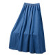 Pocket-washed denim skirt A-line skirt 2025 new style popular small skirt long skirt this year