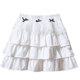 White bow lace spliced ​​cake skirt summer 2025 new sweet A-line puffy skirt