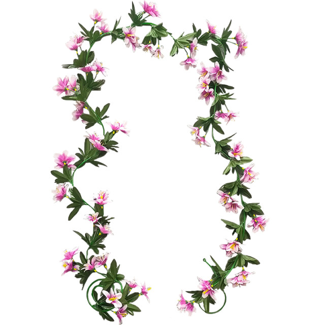 Simulated plants, roses, artificial flowers, rattan wedding arches, stair handrails, air-conditioning pipes, winding and blocking ceiling decoration