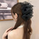 Cloud Bubble Mesh Clip Women's 2025 New High-end Large Feather Shark Clip Headdress Hair Clip Flower