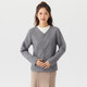 Middle -aged and elderly warm underwear installed three layers of cotton cotton cotton spring and autumn cotton large -size cardigan double pocket women's long sleeves
