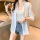 White plaid sunscreen shirt jacket for women in summer new Korean style breathable thin loose versatile cardigan top