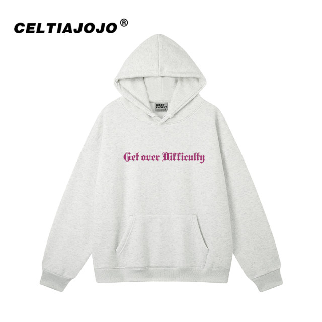 Oversize loose large size lazy trend street letter print hooded sweatshirt bf couple outfit autumn and winter thickened