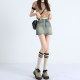 American hot girl hip skirt denim short skirt for women in summer high waist anti-exposure large size slimming A-line skirt trendy