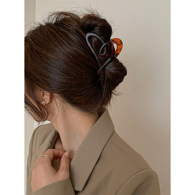 High-end love hair clip for women 2025 new style back head hair clip large shark clip hair clip headgear