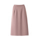 Korean zipper high -waisted split pink skirt Female summer commute, breathable versatile, thin mid -length straight skirt

