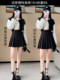 Pure pink girl style jk pleated skirt women 2024 summer high waist a line short skirt extended zipper skirt