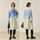 LILY new winter women's light luxury mulberry silk rabbit fur gradient double-sided printed wool double-sided wool coat
