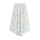 LILY Spring New Women's Gentle Print Chic Irregular Pleated Skirt Women