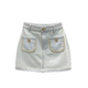 2025 summer new pocket chain design sense denim skirt for women versatile slim A-line skirt
