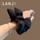 New autumn and winter black cotton bow hair ring fashionable hair rope tie ponytail head rope large intestine circle headdress for women
