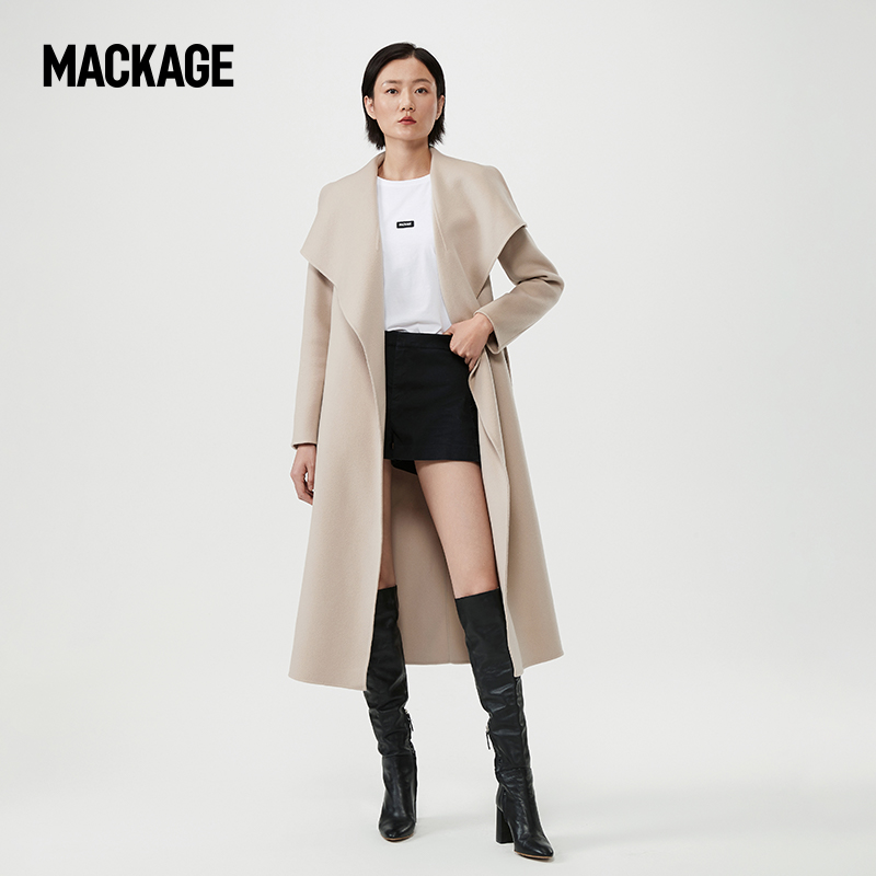 MACKAGE女士 MAI大衣羊毛毛呢长款时尚修身休闲外套专柜