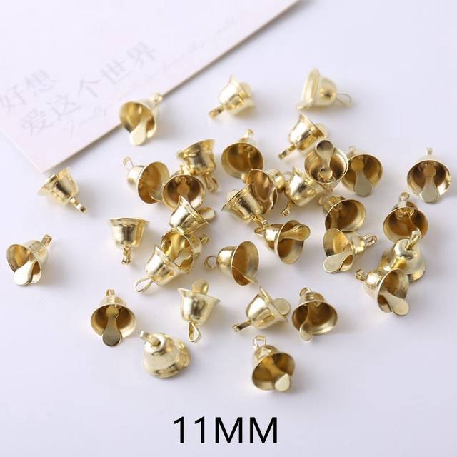 DIY handmade material jewelry accessories horn opening bell Christmas size bell golden wind chime bell small bell