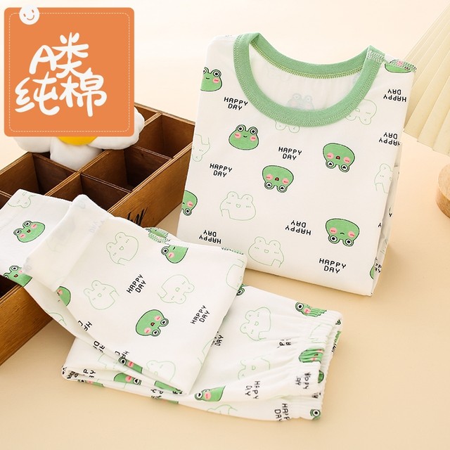 Children's autumn clothes and autumn pants suits for lyca girls pajamas girls home clothes baby base cotton thermal underwear
