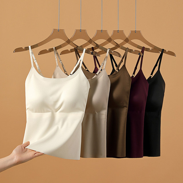 Spring and summer traceless suspender beautiful back bra one-piece underwear 2025 new style outer wear with chest pad bottom vest top for women
