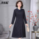 Middle-aged mother wool dress autumn high-end elegant 2025 new rich lady lapel age-reducing temperament long skirt