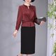 Middle-aged mother's high-end dress fake two-piece 2025 autumn outfit new style Xi's mother-in-law wedding dress usually wear