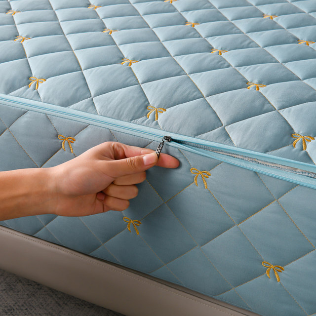 Six-sided all-inclusive bed cover single piece zippered non-slip fixed mattress cover thickened cotton bed cover Simmons protective cover