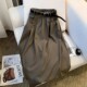 Fat mm large size 300 Jin [Jin equals 0.5 kg] Retro A-line skirt for women loose and slim high waist drooping mid-length suit skirt