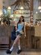 Blue suspender vest for women in summer wear beautiful sweet and spicy slim lace inner sleeveless top