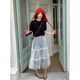 Sweet and transparent layered mesh skirt for women's spring versatile high-waist midi skirt A-line skirt